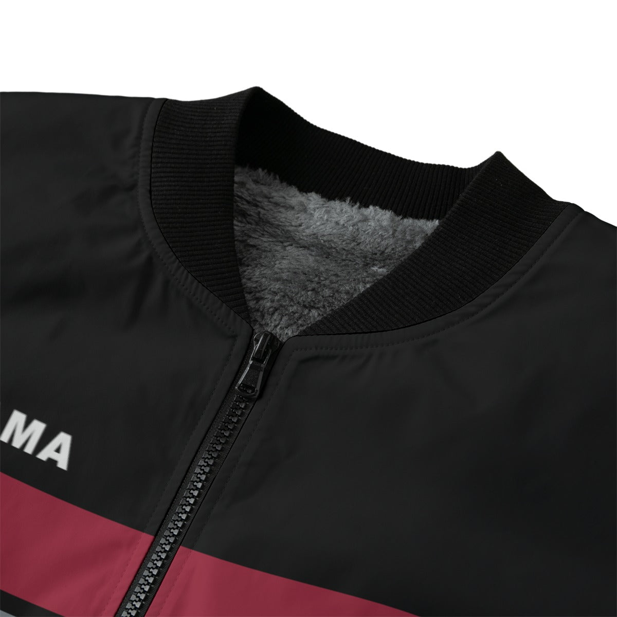 Urban Legend “Alabama Game Day” Black · Crimson · Gray Varsity Bomber Jacket