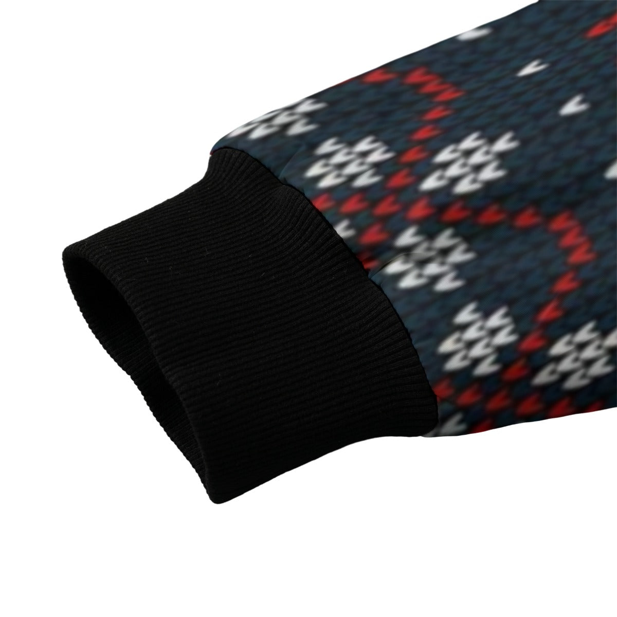 Urban Legend Snow Inspired Pattern Illustration Knitted Christmas and New Year Fleece Bomber Jacket