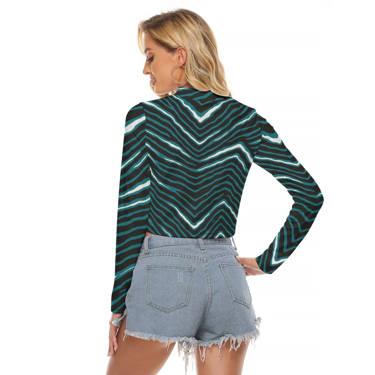 Philadelphia Football Game Day All-Over Print Women's Hollow Chest Keyhole Tight Crop Top