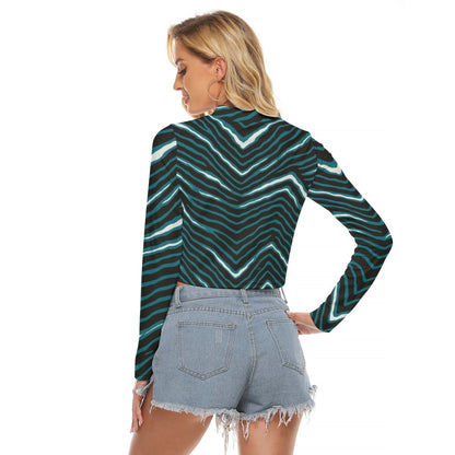 Philadelphia Football Game Day All-Over Print Women's Hollow Chest Keyhole Tight Crop Top