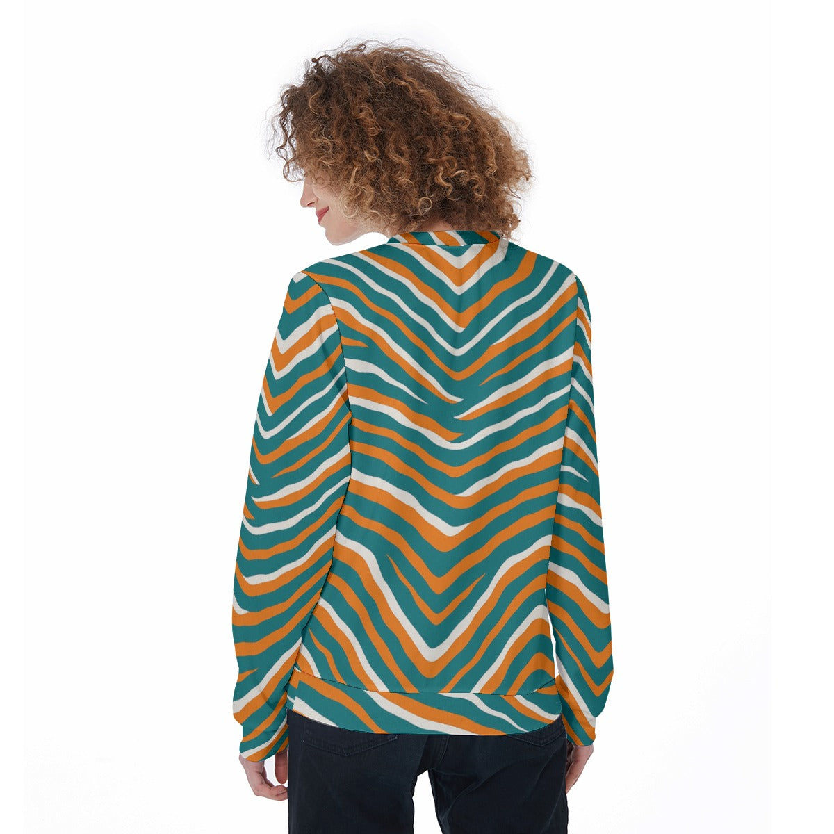 Miami Football Game Day All-Over Print Women's Loose Sweatshirt