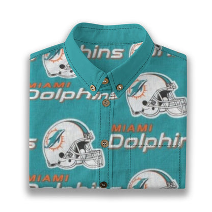 Miami Football Game Day All-Over Print Children's Shirt With Pocket | 125GSM Cotton