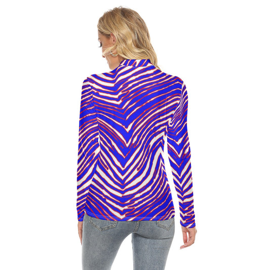 All Over Print Women's Stretchable Turtleneck Top