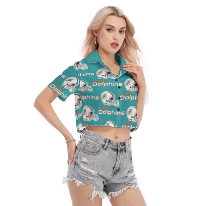 Miami Football Game Day All-Over Print Women's Cropped Shirt