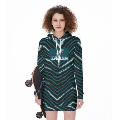 Philadelphia Football Game Day All-Over Print Women's Long Hoodie