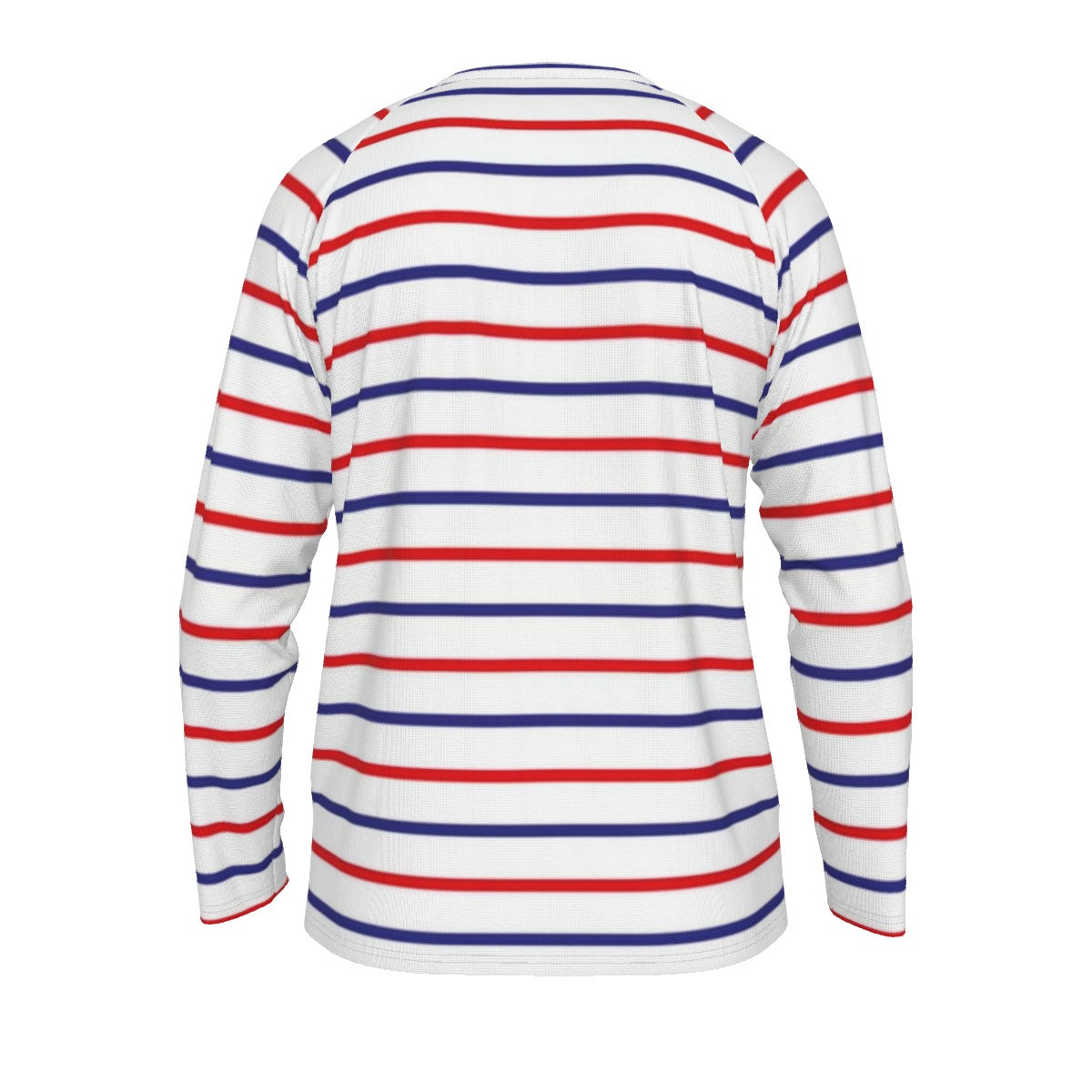 White Long Sleeve Striped Shirt – Red and Blue Nautical Style