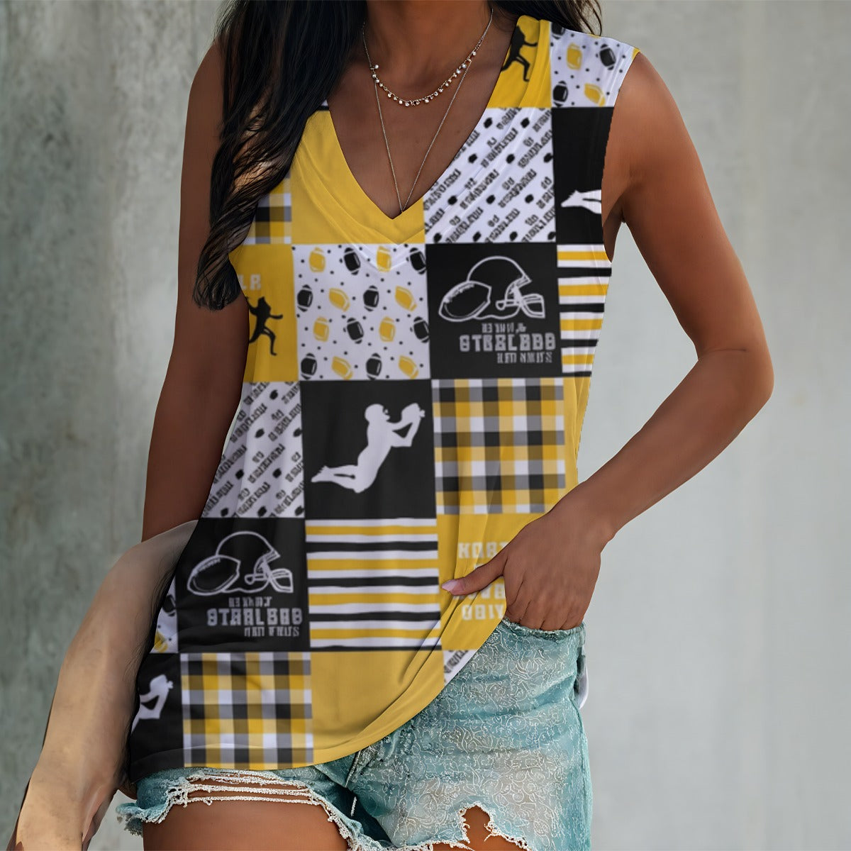 All-Over Print Women's Sleeveless V-Neck Tank Top