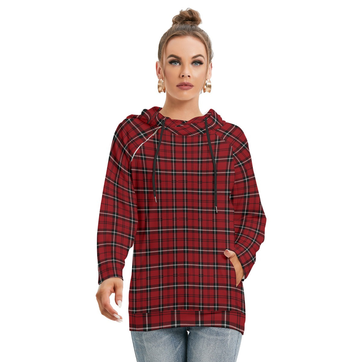 Alabama - Crimson Tide tartan plaid Women's Hoodie With Double Hood