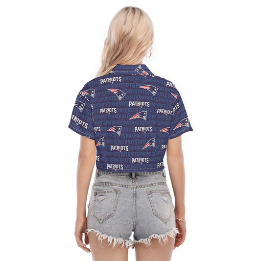 New England Football Game Day All-Over Print Women's Cropped Shirt