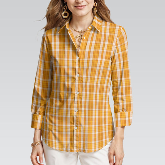 Tennessee Orange Tartan Plaid Volunteers Women's 3/4 Sleeve Shirt