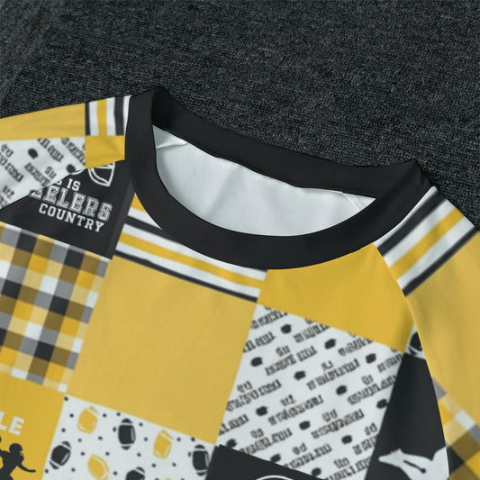 All-Over Print Men's Raglan Sleeve Pajamas With Wide Ankles