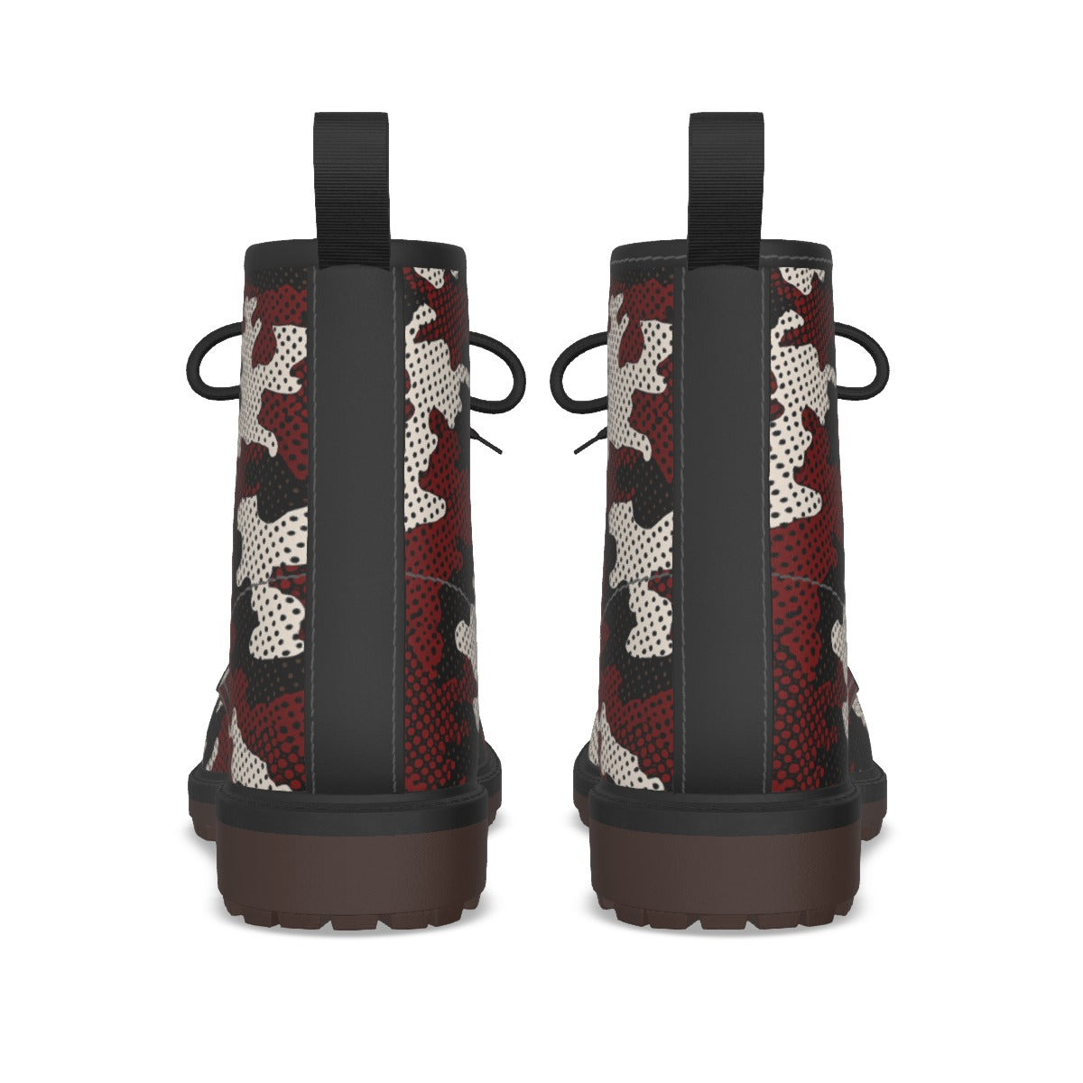Urban Legend Nebraska Lincoln Red and White Camo Martin Short Boots – Cornhuskers-Inspired Streetwea
