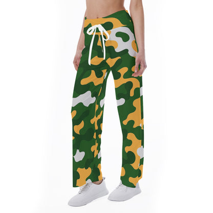 Green Bay Football Game Day All-Over Print Women's High-waisted Straight-leg Trousers