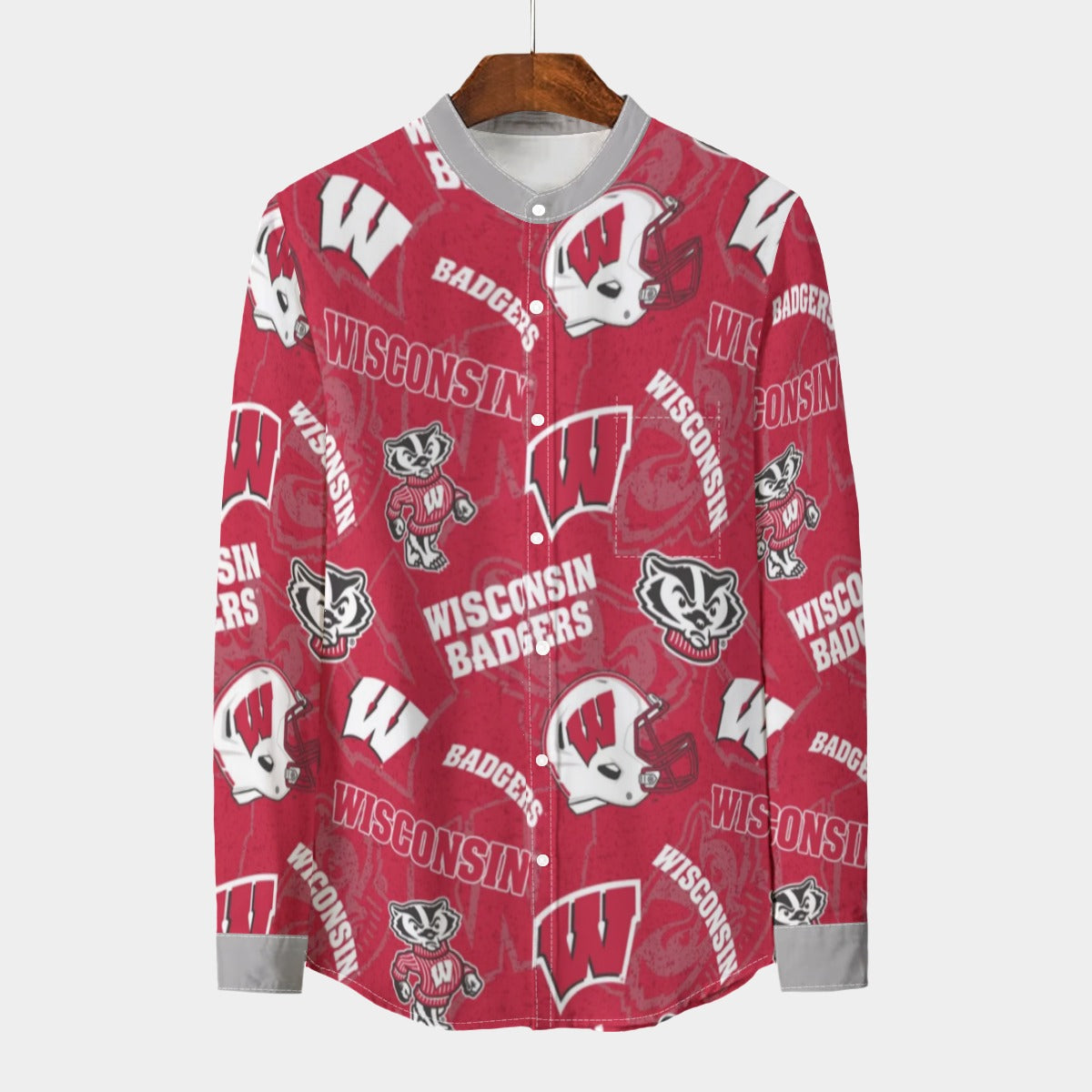 Urban Legend Wisconsin Madison – Badgers Collar Shirt With Long Sleeve | 110GSM Imitation Flax