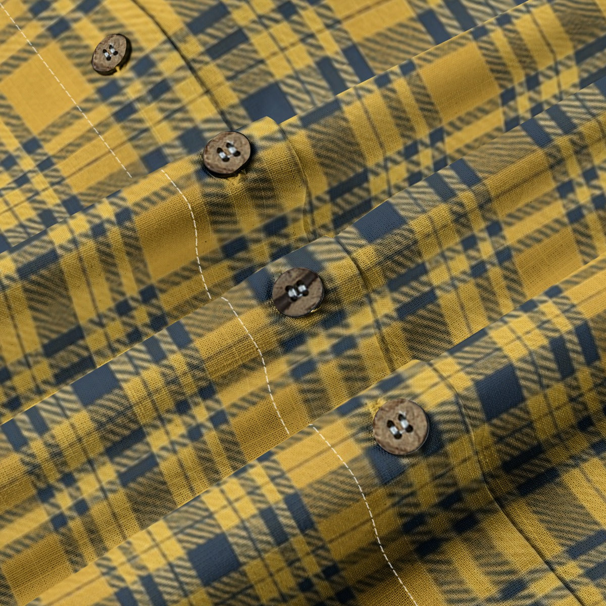 Georgia Yellow Jackets Tartan Plaid  Women's Shirt | 125GSM Cotton