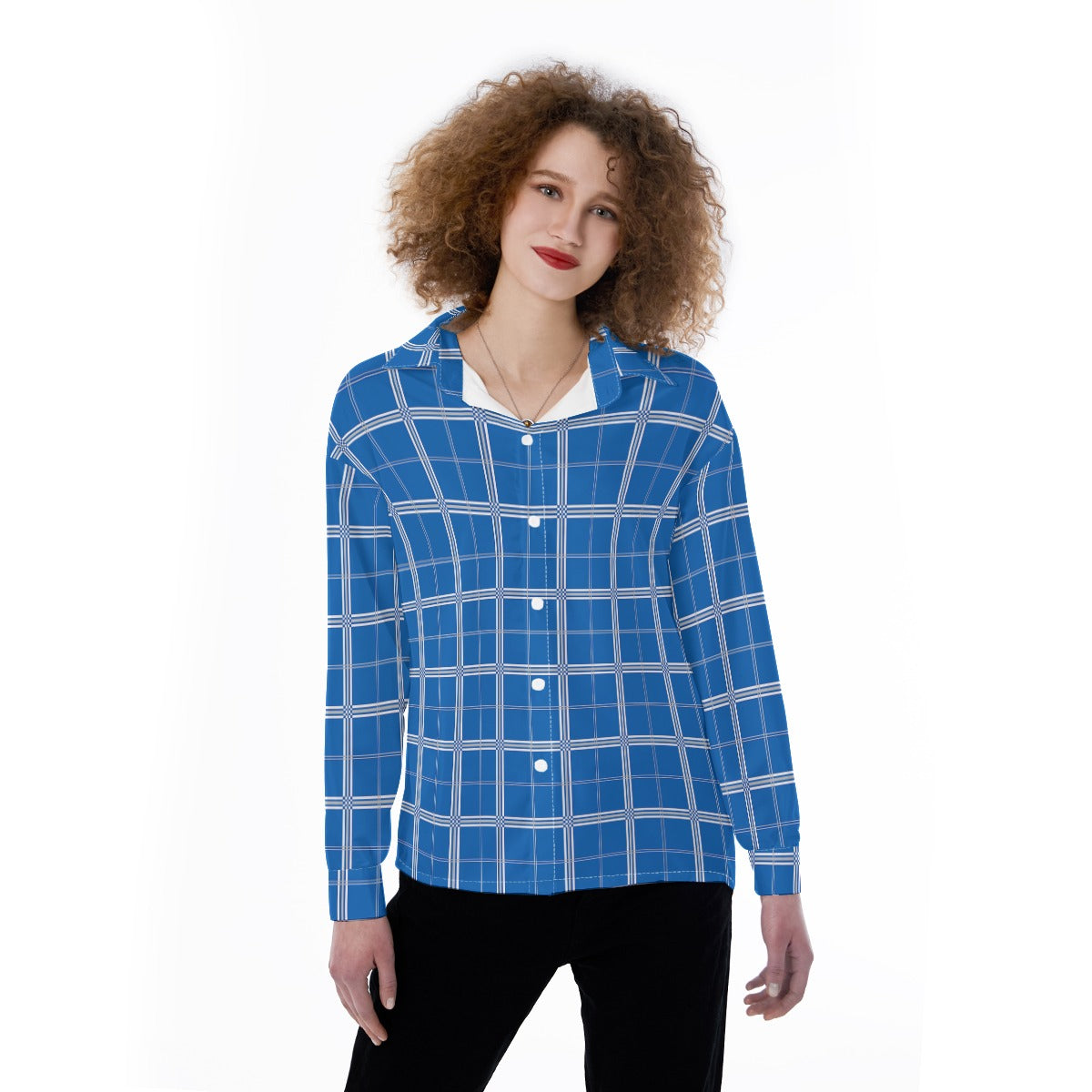 Kentucky Tartan Plaid Wildcats  Women's Satin Shirt