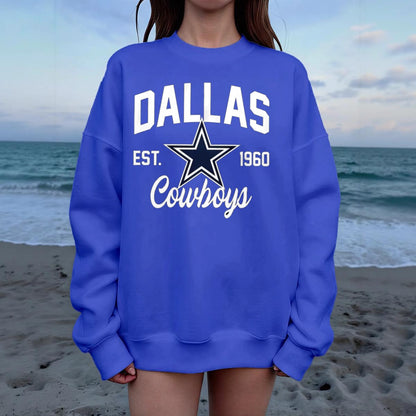 Dallas Cowboys Drop Shoulder Crew Neck Sweatshirt