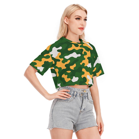 Green Bay Football Game Day All-Over Print Women's Cropped T-shirt | 190GSM Cotton
