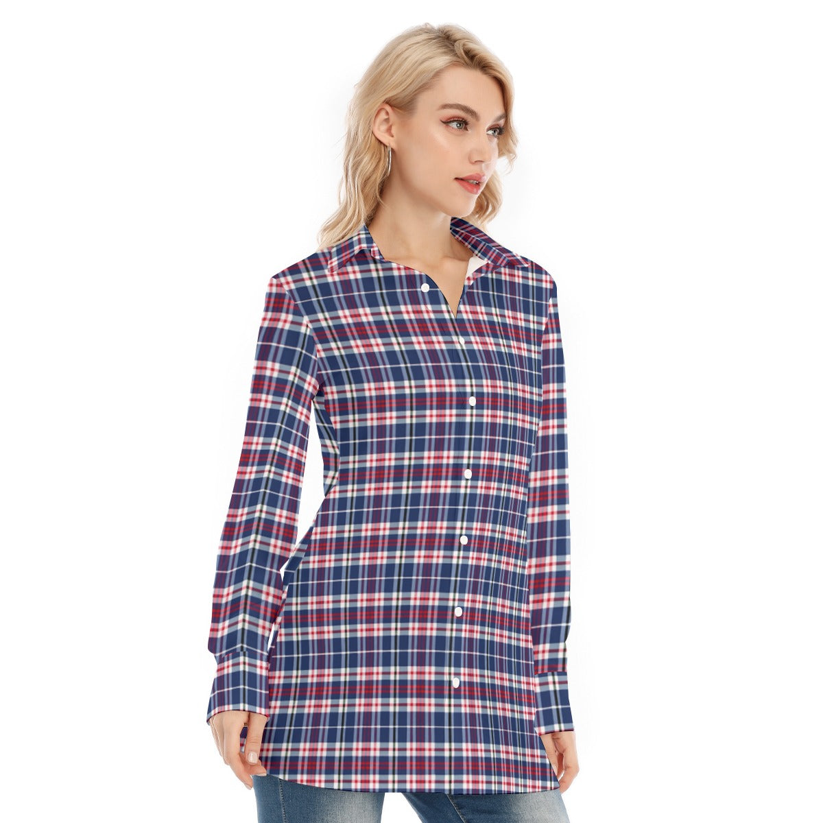 Mississippi Tartan Plaid Ole Miss Rebels Women's Long Shirt