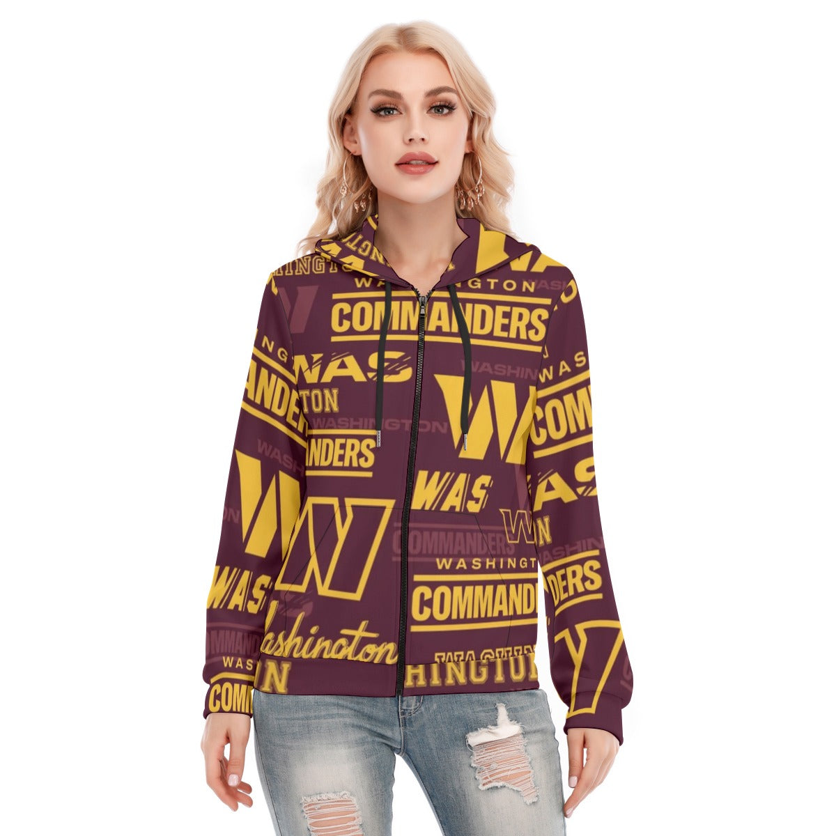 Washington Commanders Women's Hoodie With Zipper