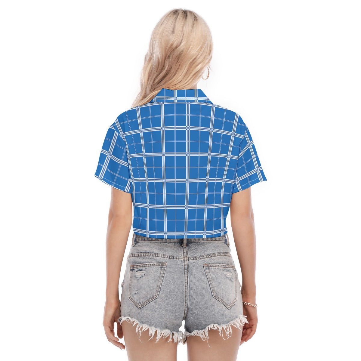 Kentucky Tartan Plaid Wildcats  Women's Cropped Shirt