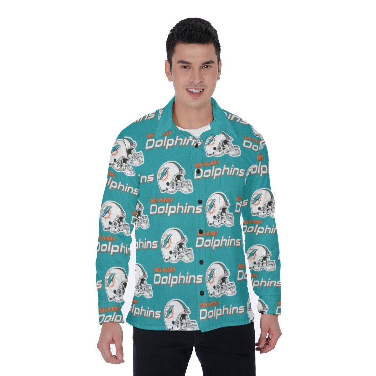 Miami Football Game Day All-Over Print Men's Long Sleeve Shirt