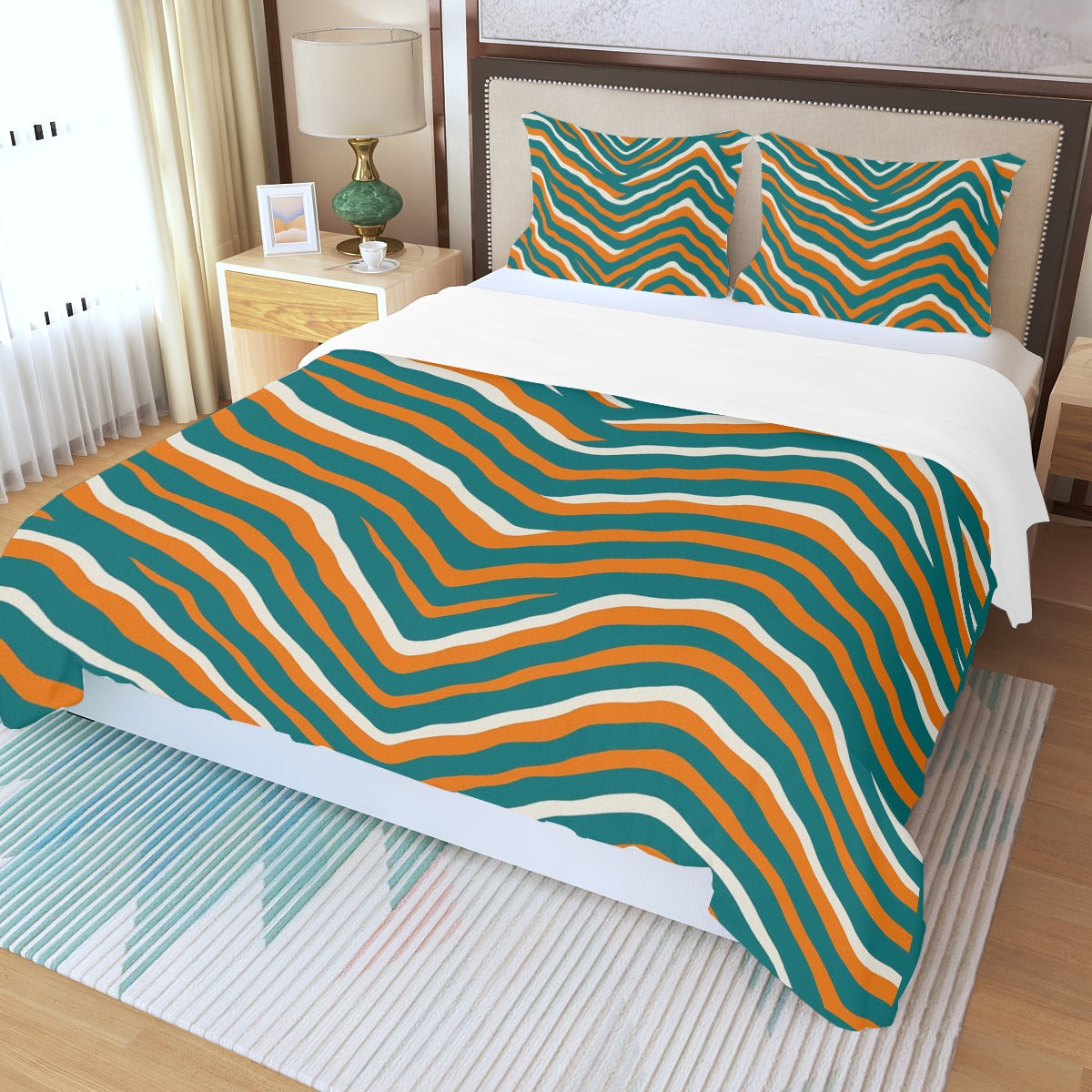 Miami Football Game Day Three Piece Duvet Cover Set | Widened