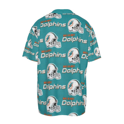 Miami Football Game Day All-Over Print Men's Imitation Silk Short-Sleeved Shirt
