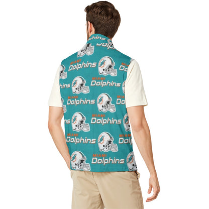 Miami Football Game Day All-Over Print Men's Stand-up Collar Vest