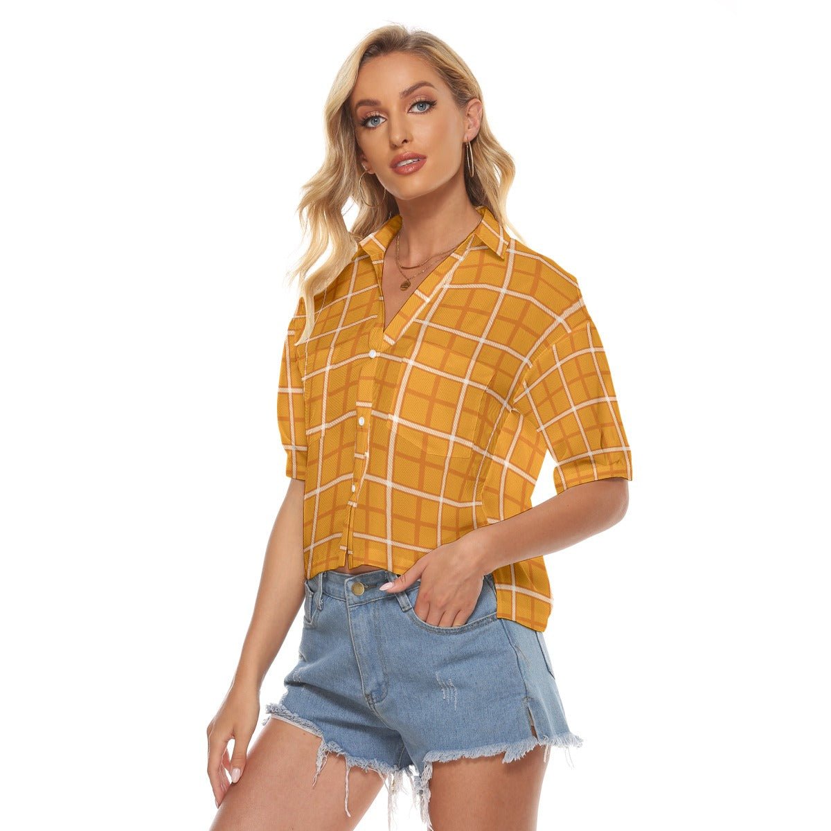 Tennessee Tartan Plaid Volunteers Women's V-neck Shirts