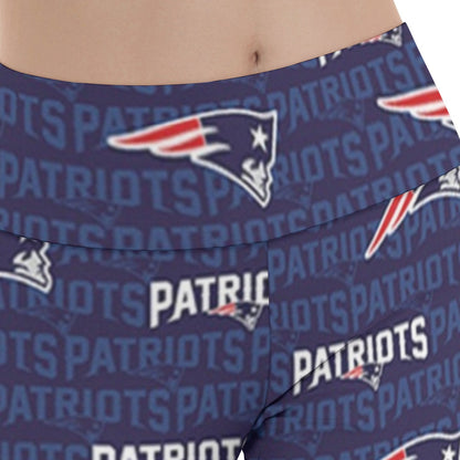 New England Football Game Day All-Over Print Women's Reversible High-Waisted Yoga Pants