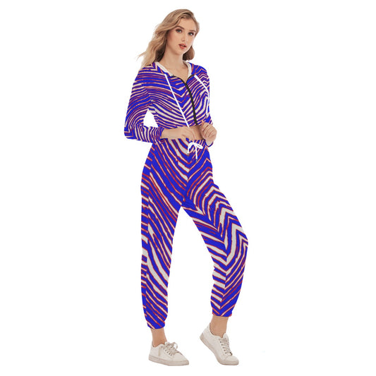 Buffalo Bills Zubaz Women's Crop Hoodie Sports Set