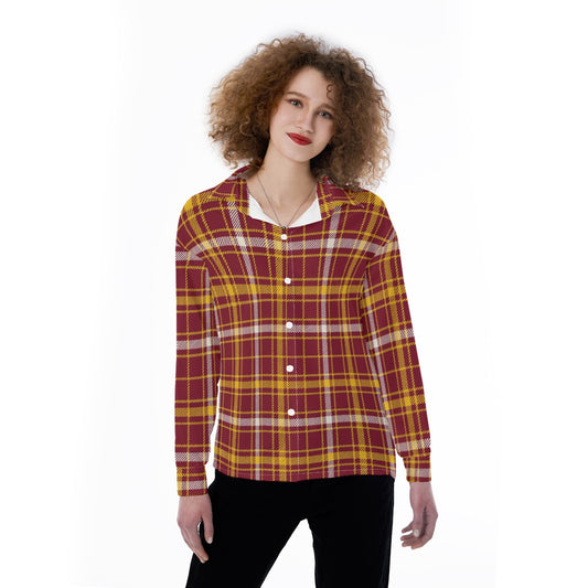 Minnesota Tartan Plaid Golden Gophers Women's Satin Shirt