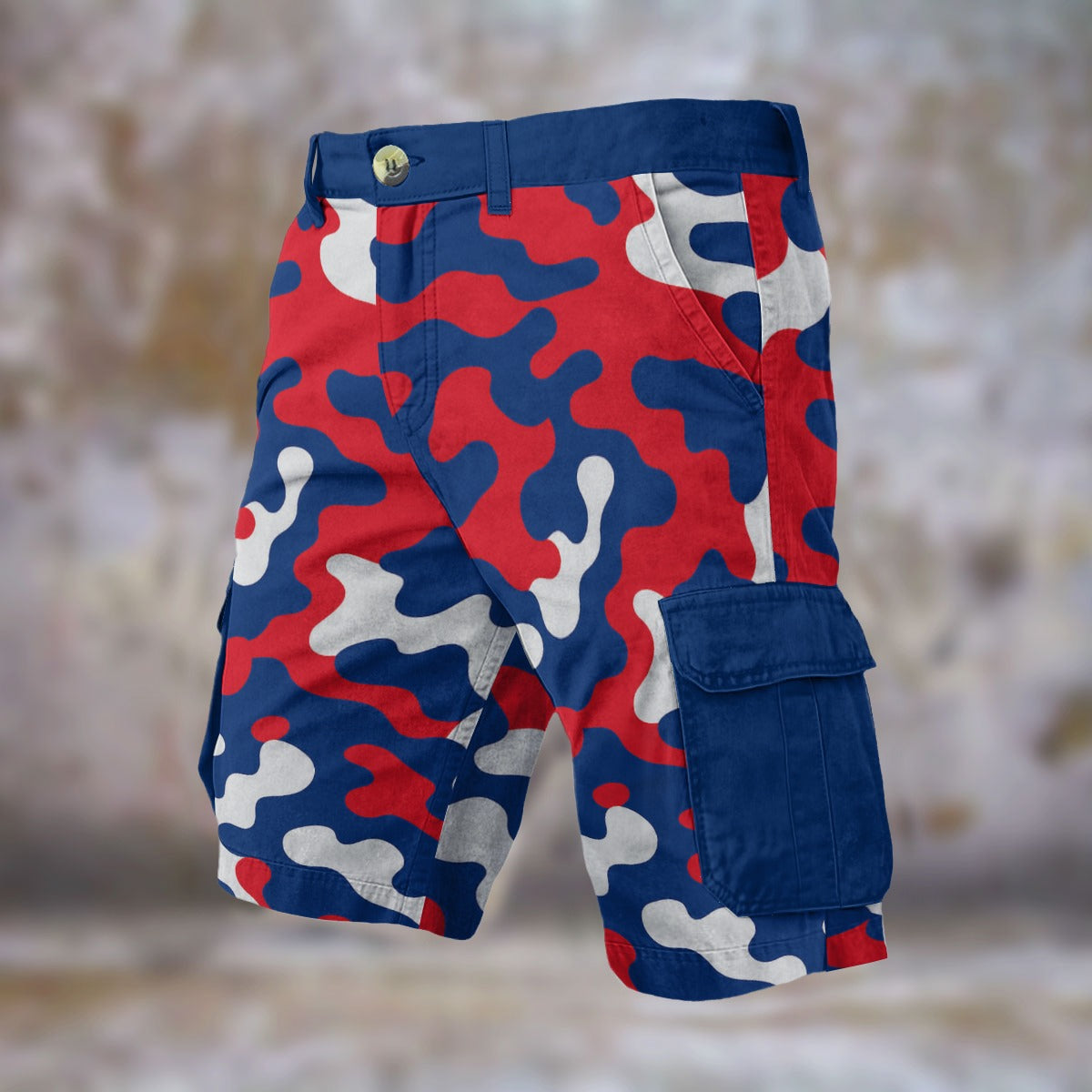 Urban Legend New York Giants Royal Blue Red White Camo Cargo Shorts