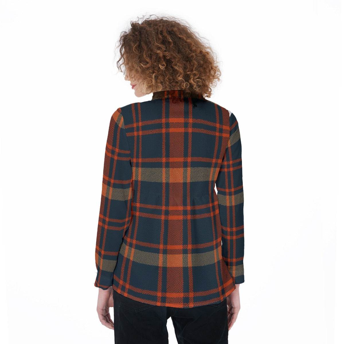 Auburn - Tigers Tartan Plaid Women's Elastic-Back Shirt