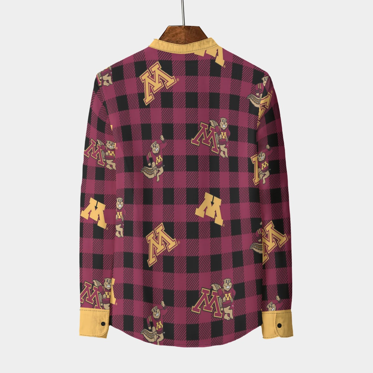 Minnesota - Golden Gophers Stand Collar Shirt With Long Sleeve|110GSM Imitation Flax