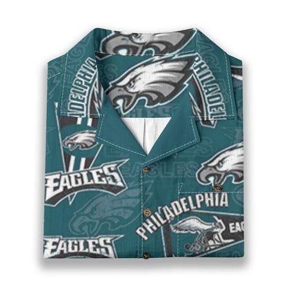 Philadelphia Football Game Day All-Over Print Men's Casual Hawaiian Short Sleeve Shirt | 125GSM Cotton