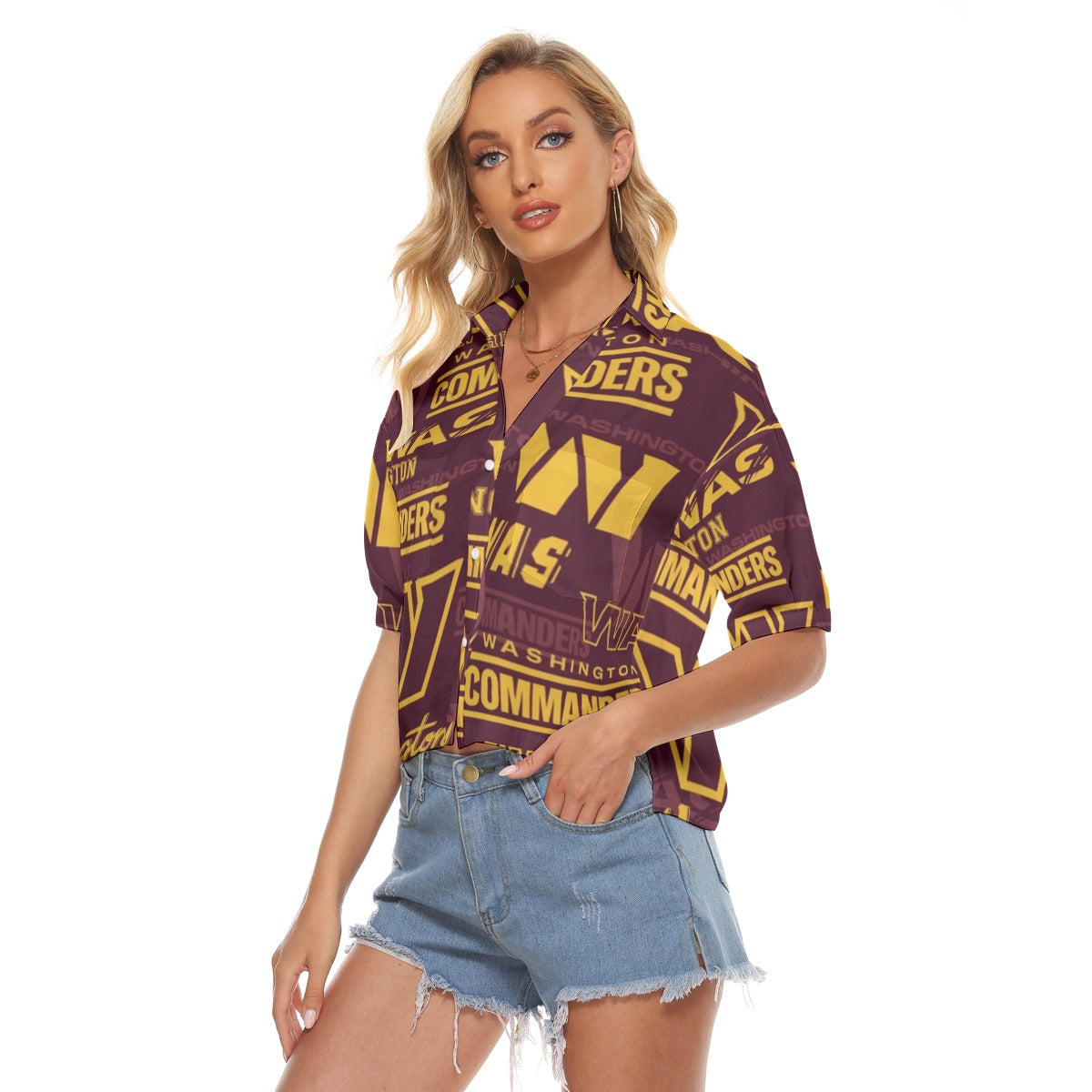 Washington Commanders Women's V-neck Shirts