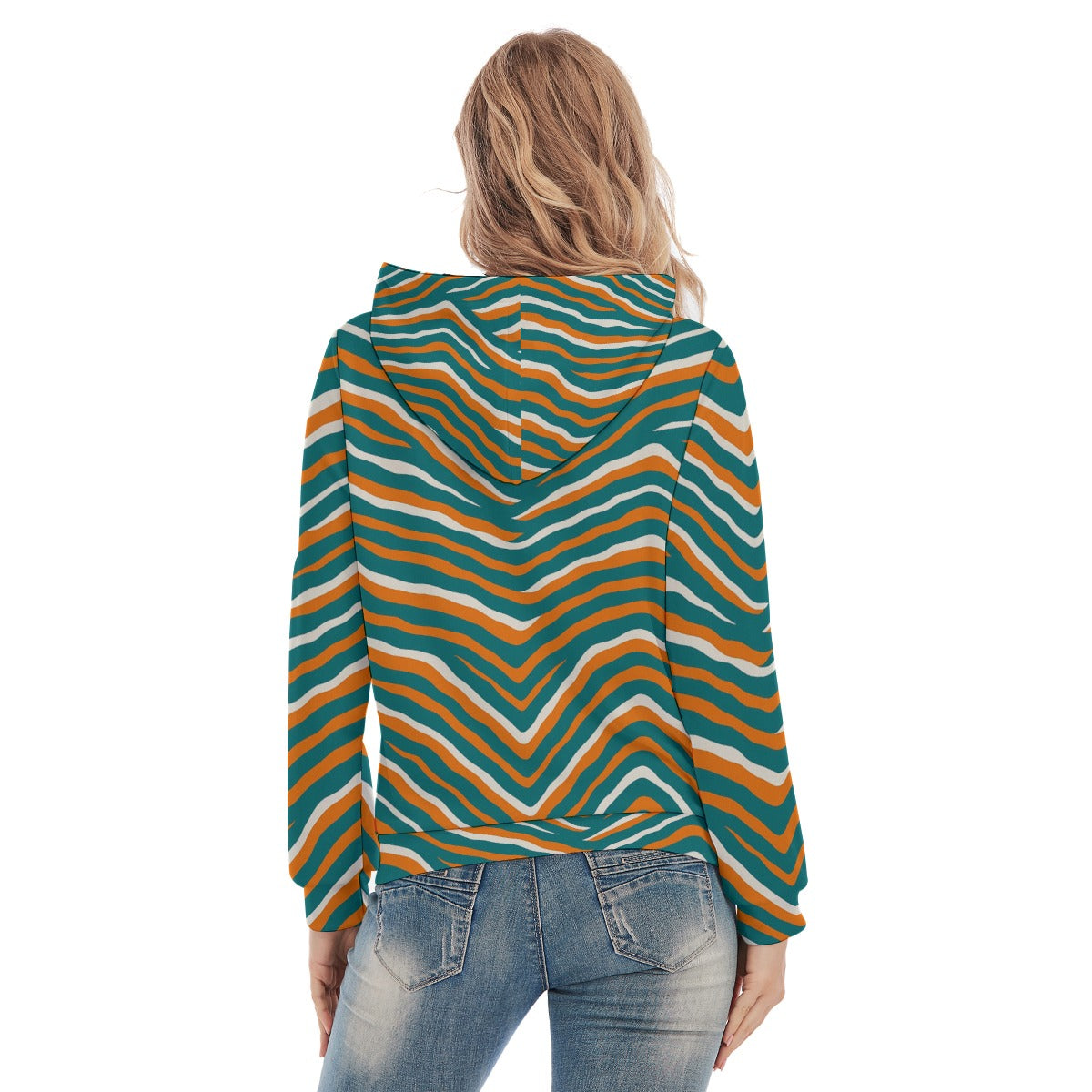 Miami Football Game Day All-Over Print Women's Slim Pullover Hoodie