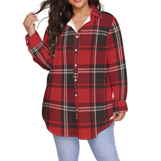 Cincinnati - Bearcats Tartan Plaid Women's Shirt With Long Sleeve(Plus Size)