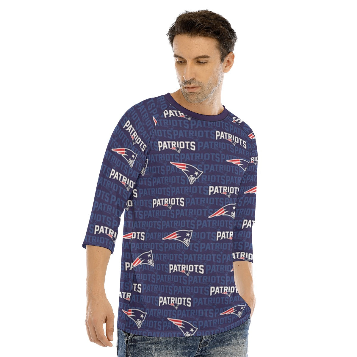 New England Football Game Day All-Over Print Men's O-neck Raglan Sleeve T-shirt