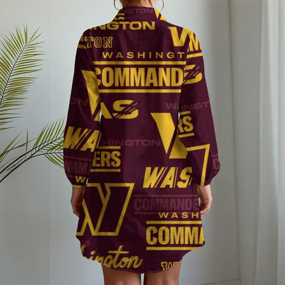 Washington Commanders Women's Long Sleeve Shirt Dress