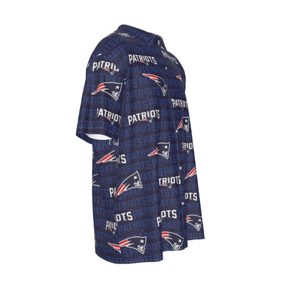 New England Football Game Day All-Over Print Men's Imitation Silk Short-Sleeved Shirt