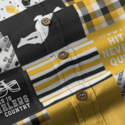 All-Over Print Men's Casual Lapel Long Sleeve Shirt|125GSM Cotton