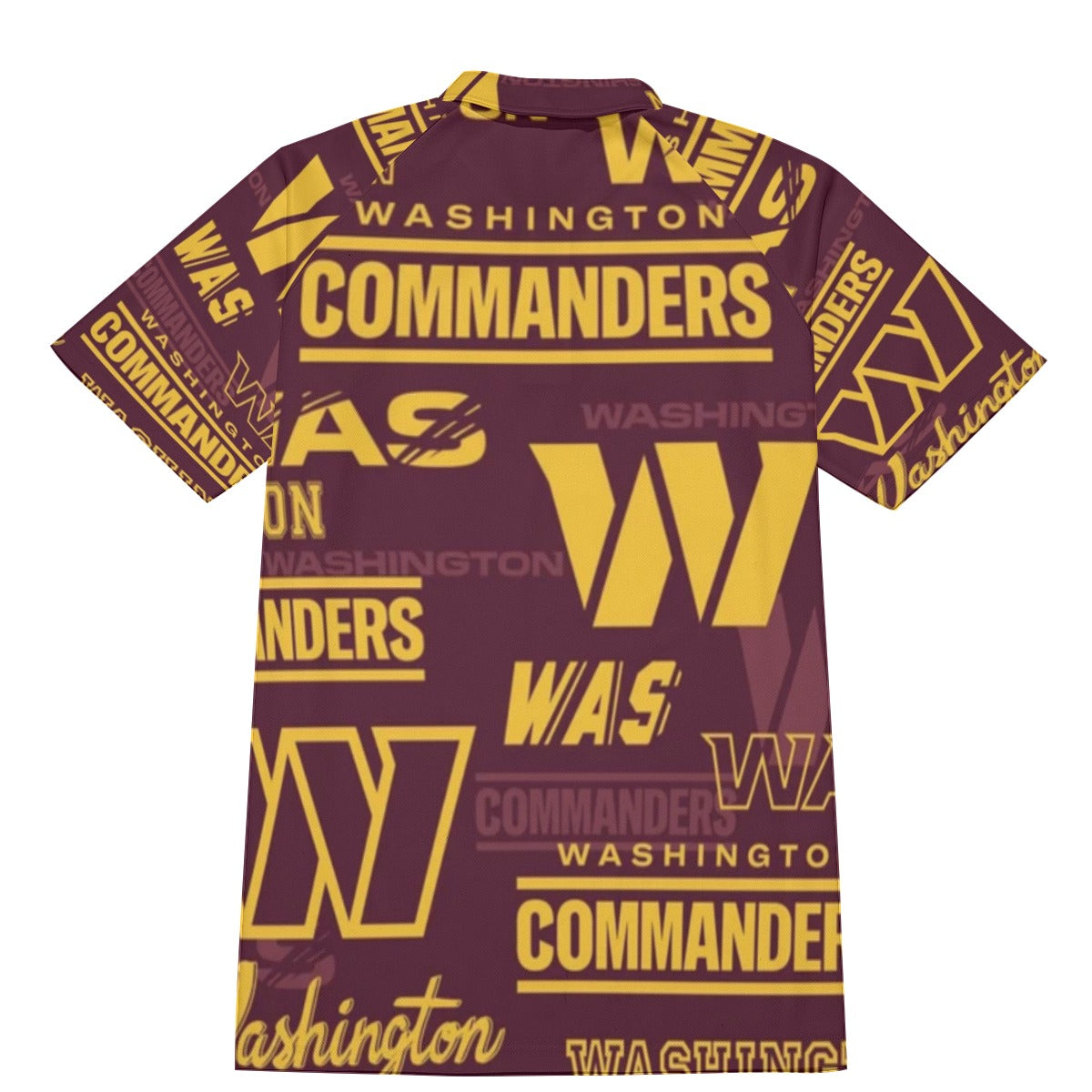 Washington Commanders Men's Short Sleeve Polo Shirt With Button Closure