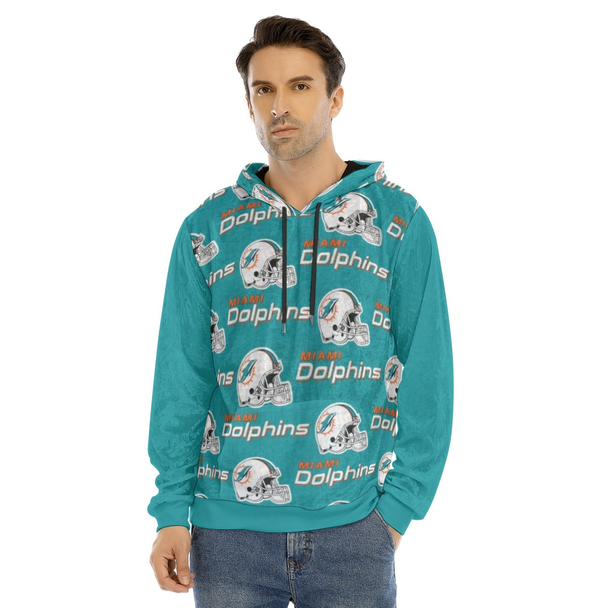 Miami Football Game Day All-Over Print Men's Pullover Hoodie | Velvet