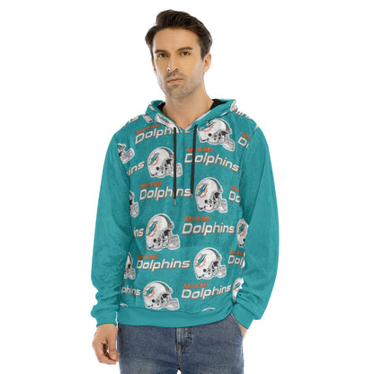 Miami Football Game Day All-Over Print Men's Pullover Hoodie | Velvet
