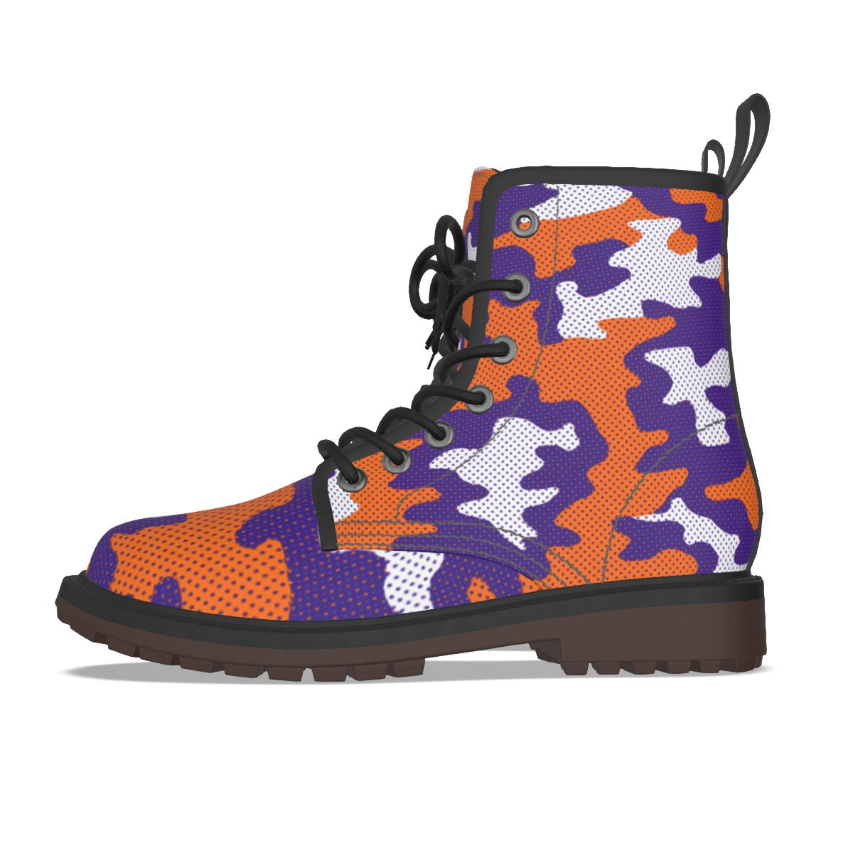Urban Legend Clemson Orange and Purple Camo Martin Short Boots – Tigers-Inspired Game Day Streetwea