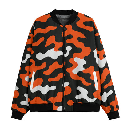 Cincinnati Bengals Camo Fleece Bomber Jacket – Orange, Black and White NFL Streetwear