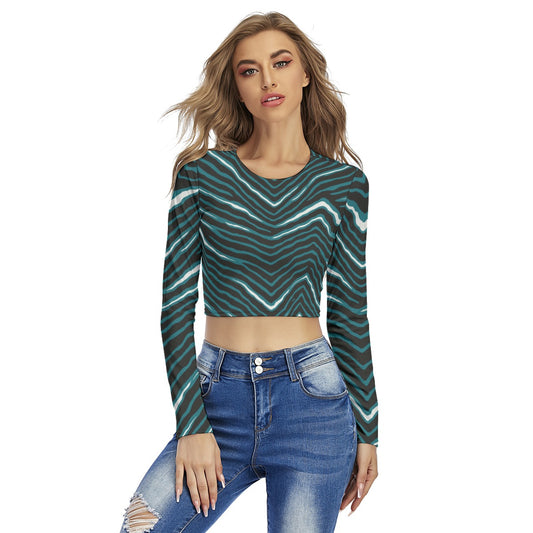 Philadelphia Football Game Day All-Over Print Women's Round Neck Crop Top T-Shirt
